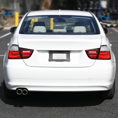2009-2011 BMW E90 3-Series 4Dr Sedan LED Tail Light (Chrome Housing/Red Clear Lens)