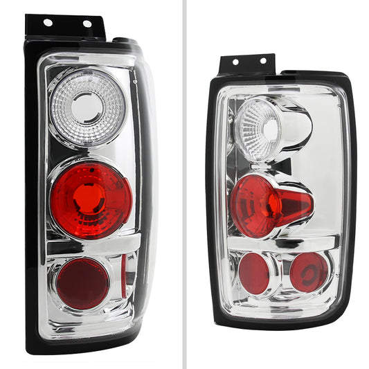 1997-2002 Ford Expedition Tail Lights (Chrome Housing/Clear Lens)