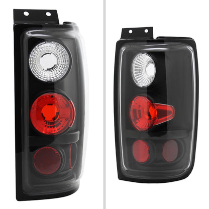 1997-2002 Ford Expedition Tail Lights (Matte Black Housing/Clear Lens)