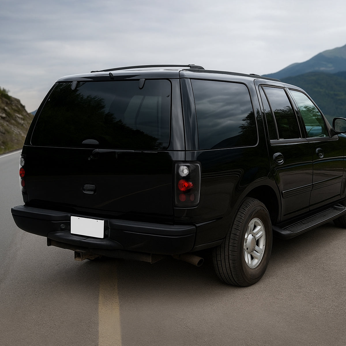 1997-2002 Ford Expedition Tail Lights (Matte Black Housing/Clear Lens)