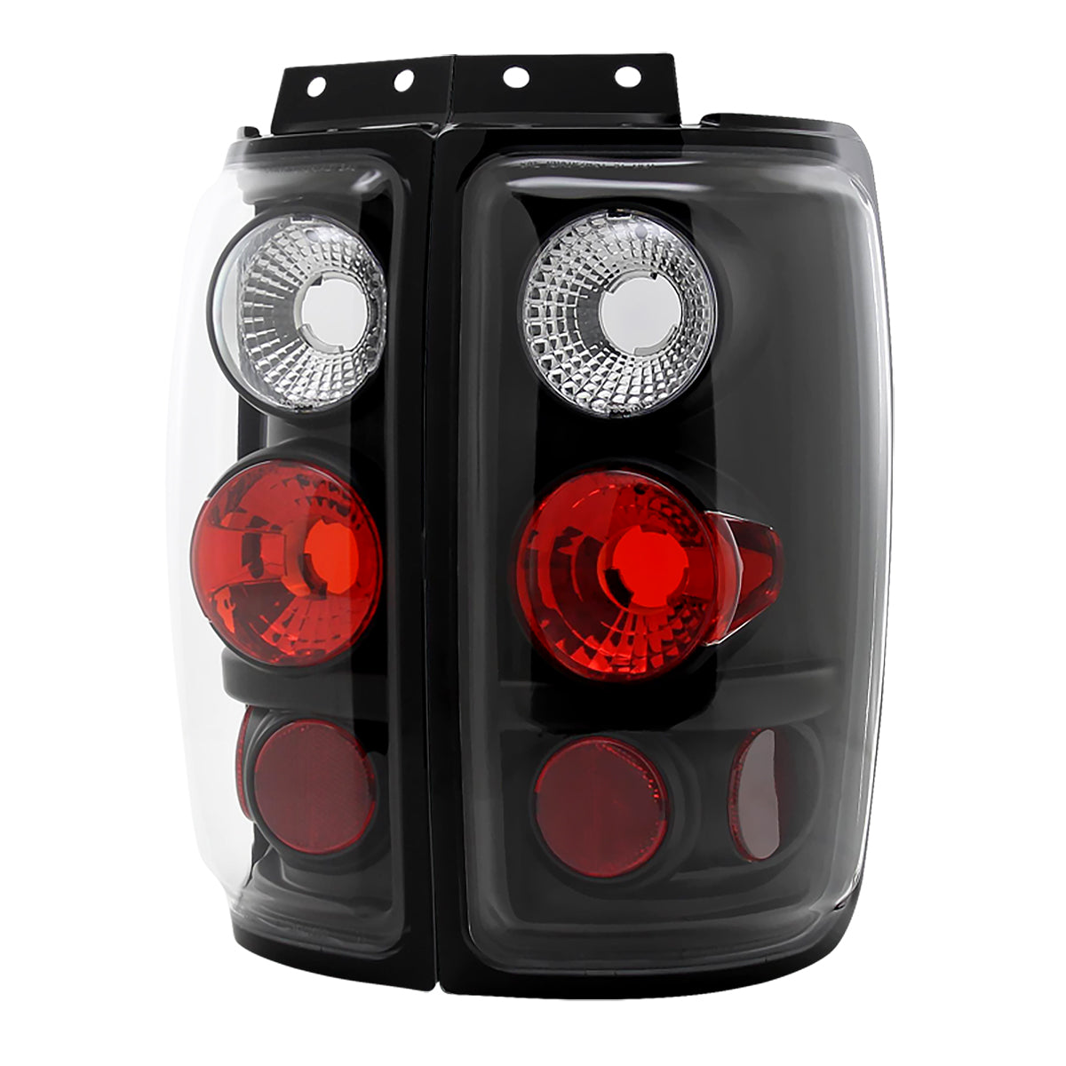 1997-2002 Ford Expedition Tail Lights (Matte Black Housing/Clear Lens)