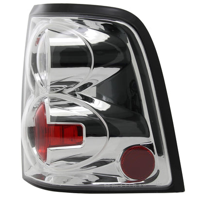 2002-2005 Ford Explorer Tail Lights (Chrome Housing/Clear Lens)