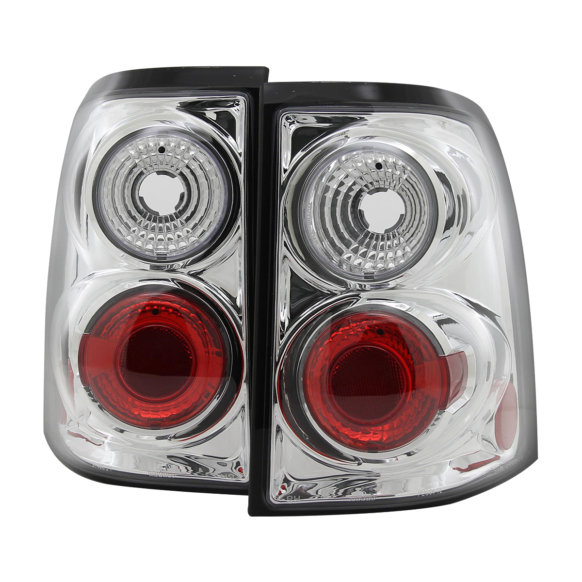 2002-2005 Ford Explorer Tail Lights (Chrome Housing/Clear Lens)