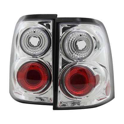 2002-2005 Ford Explorer Tail Lights (Chrome Housing/Clear Lens)