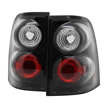 2002-2005 Ford Explorer Tail Lights (Matte Black Housing/Clear Lens)