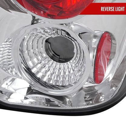 1998-2001 Ford Explorer Mercury Mountaineer Tail Lights (Chrome Housing/Clear Lens)