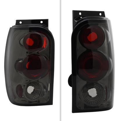 1998-2001 Ford Explorer Mercury Mountaineer Tail Lights (Chrome Housing/Smoked Lens)