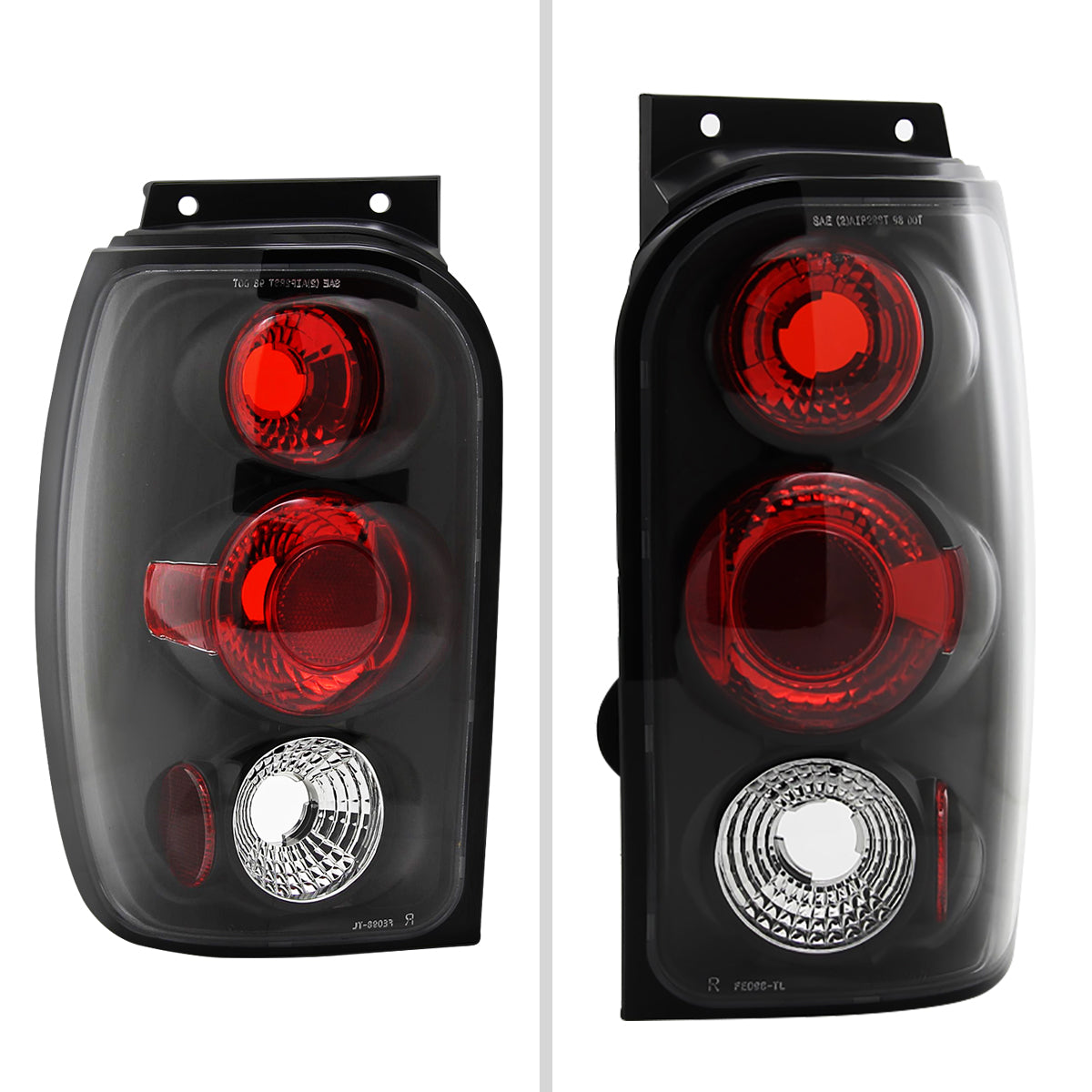 1998-2001 Ford Explorer Mercury Mountaineer Tail Lights (Matte Black Housing/Clear Lens)