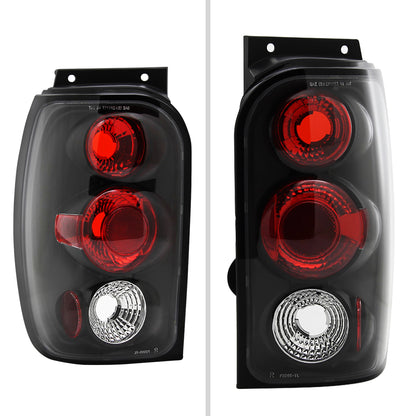 1998-2001 Ford Explorer Mercury Mountaineer Tail Lights (Matte Black Housing/Clear Lens)