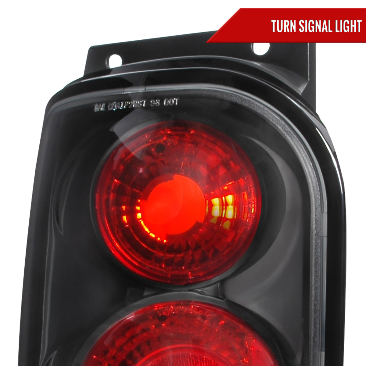 1998-2001 Ford Explorer Mercury Mountaineer Tail Lights (Matte Black Housing/Clear Lens)