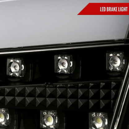 2008-2017 Mitsubishi Lancer / 2008-2015 Lancer EVO X Sedan LED Tail Lights (Matte Black Housing/Clear Lens)