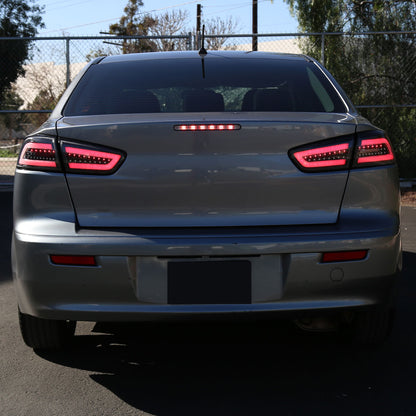 2008-2017 Mitsubishi Lancer / 2008-2015 Lancer EVO X Sedan LED Tail Lights (Matte Black Housing/Clear Lens)