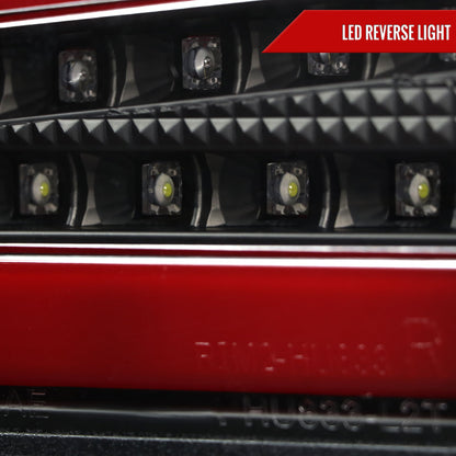 2008-2017 Mitsubishi Lancer / 2008-2015 Lancer EVO X Sedan Red Bar LED Tail Lights (Black Housing/Clear Lens)