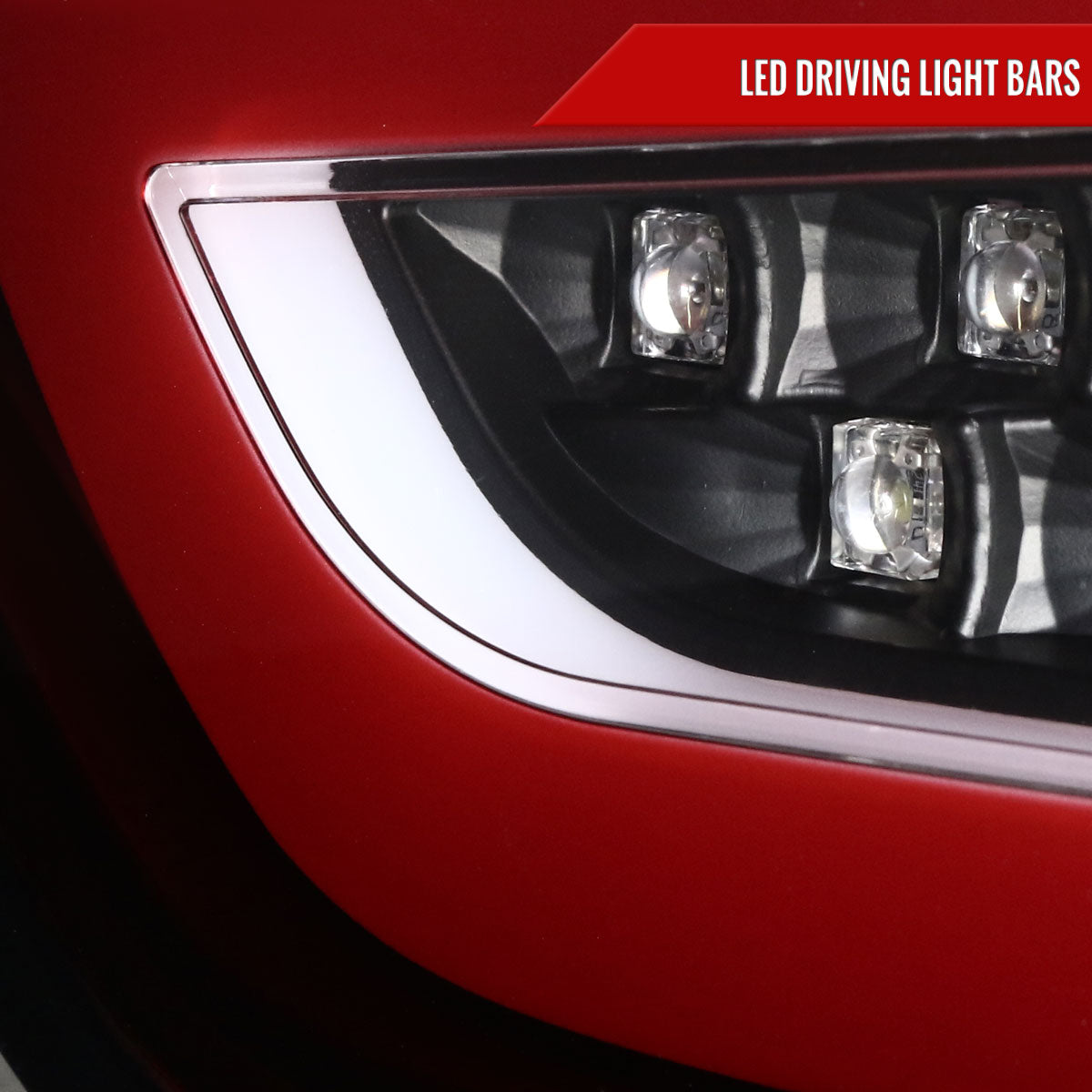 2008-2017 Mitsubishi Lancer / 2008-2015 Lancer EVO X Sedan Red Bar LED Tail Lights (Black Housing/Red Lens)