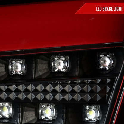2008-2017 Mitsubishi Lancer / 2008-2015 Lancer EVO X Sedan Red Bar LED Tail Lights (Black Housing/Red Lens)