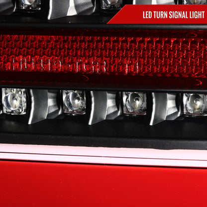 2008-2017 Mitsubishi Lancer / 2008-2015 Lancer EVO X Sedan Red Bar LED Tail Lights (Black Housing/Red Lens)