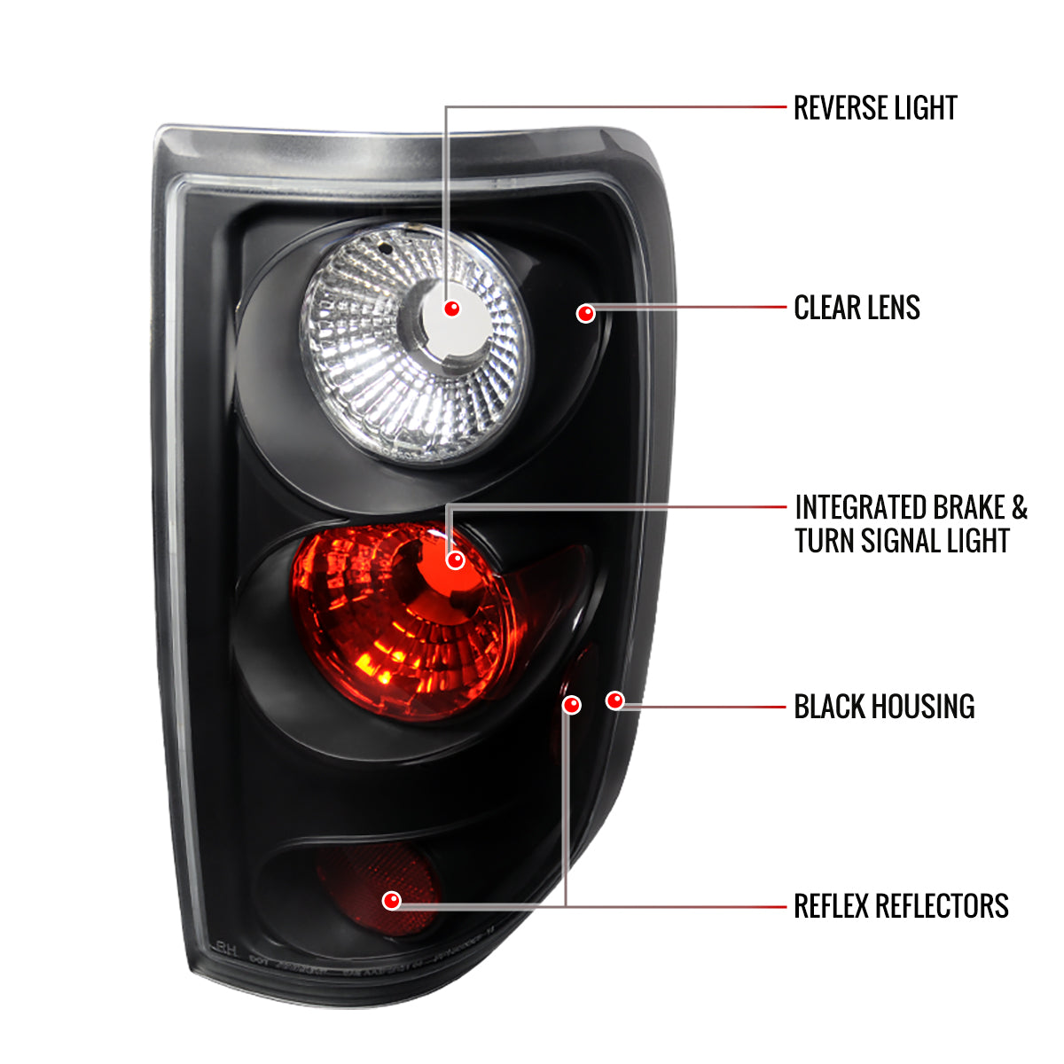 2004-2008 Ford F-150 Styleside Tail Lights (Matte Black Housing/Clear Lens)