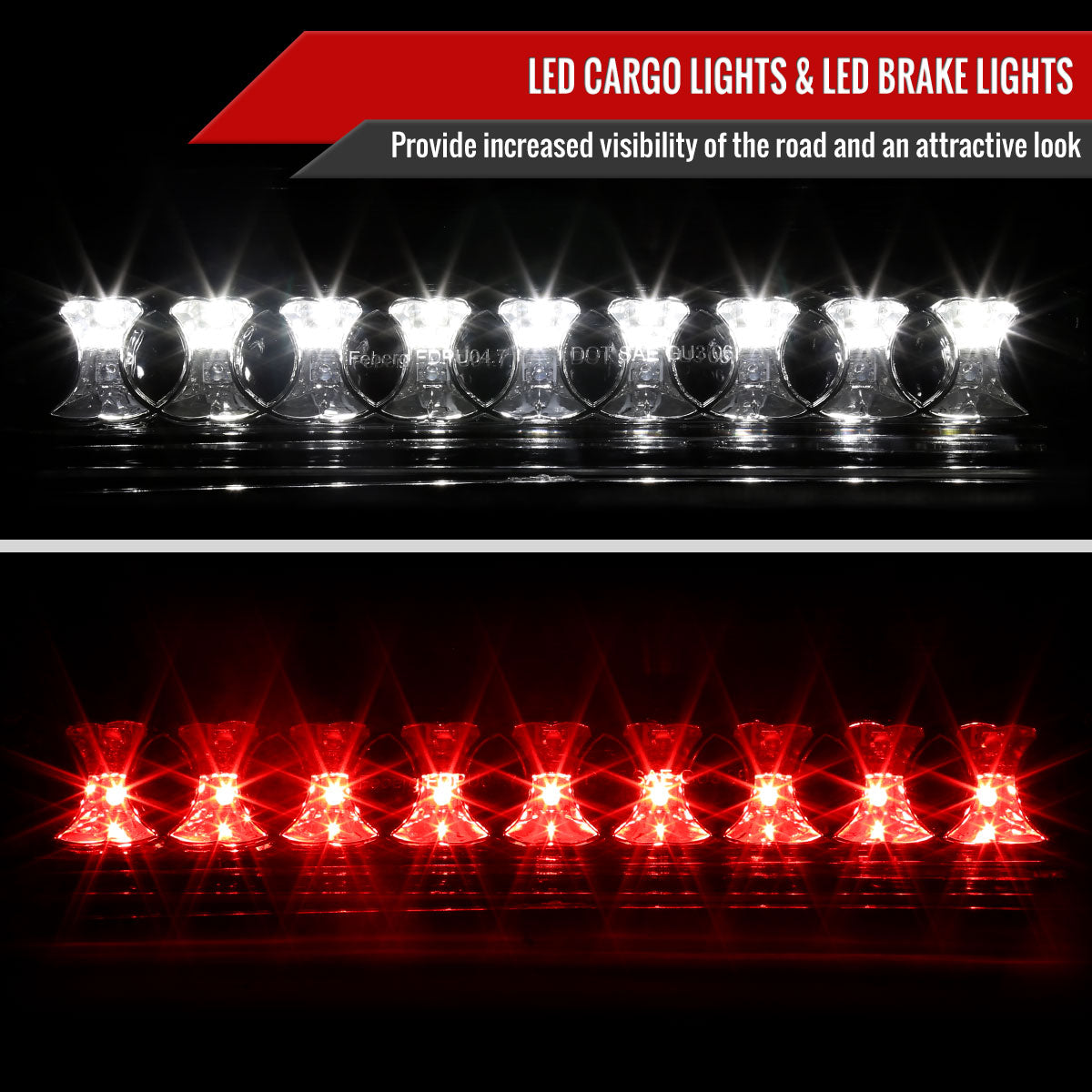 2004-2008 Ford F-150 LED 3rd Brake Light (Chrome Housing/Clear Lens)