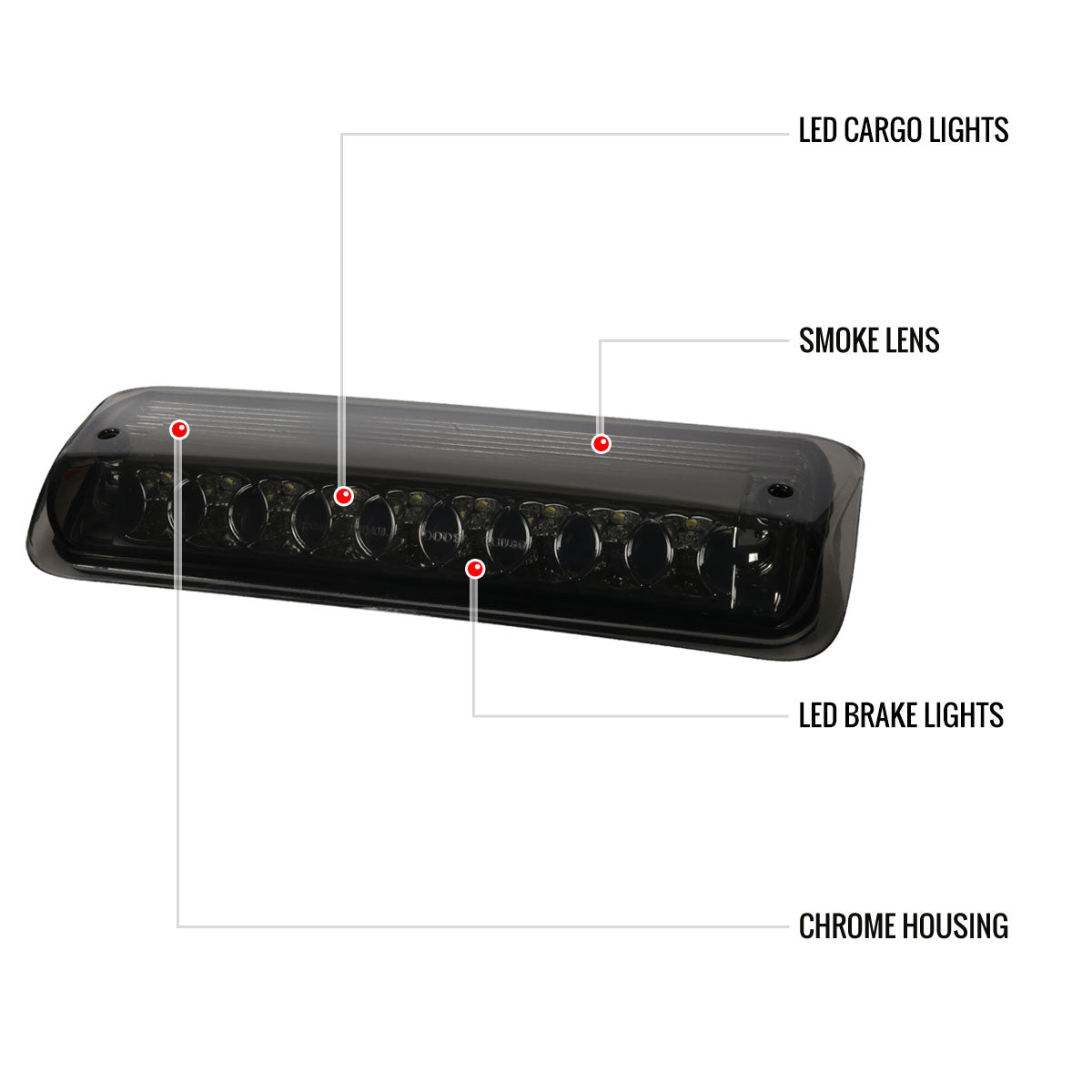 2004-2008 Ford F-150 LED 3rd Brake Light (Chrome Housing/Smoked Lens)