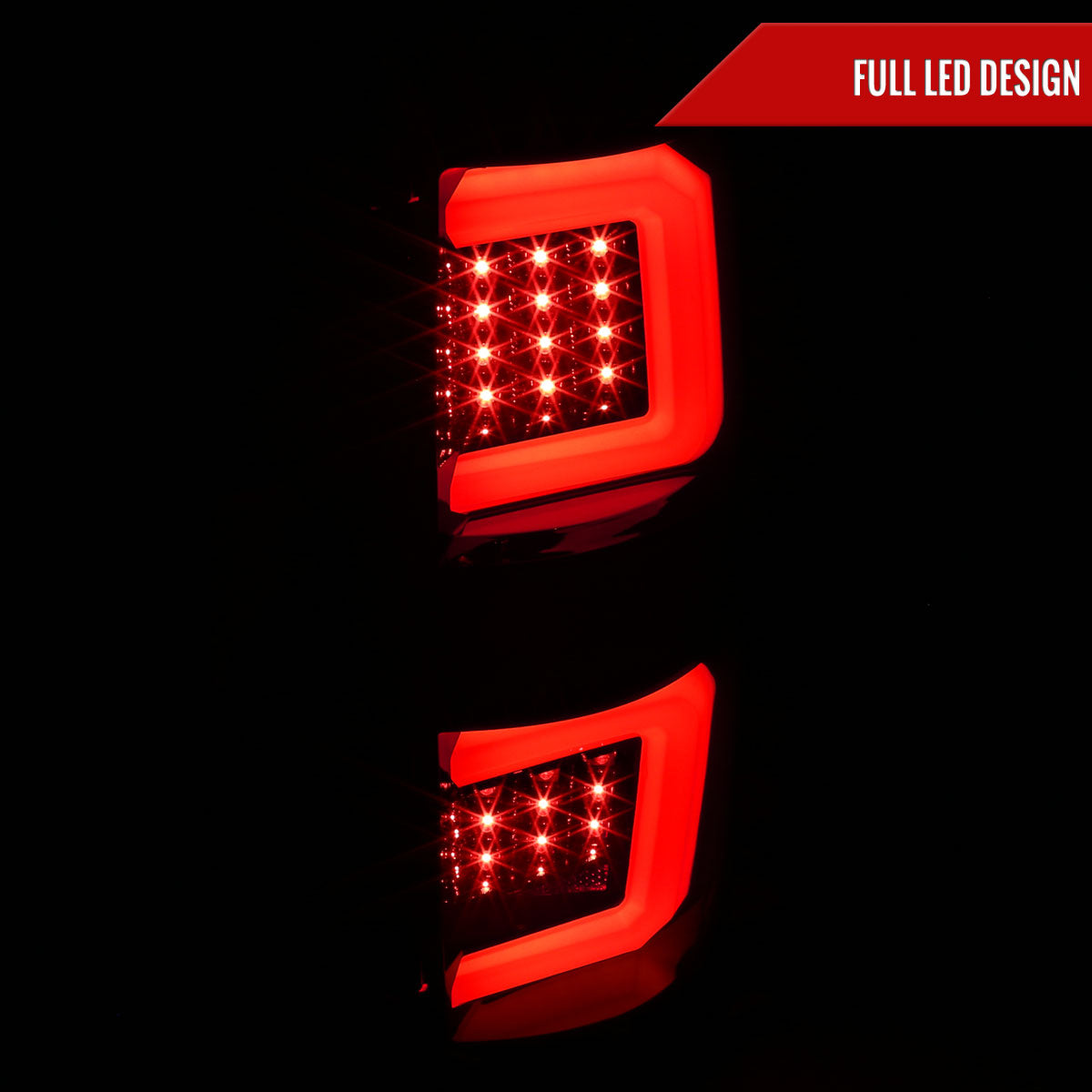 2009-2014 Ford F-150 White C-Bar LED Tail Lights (Glossy Black Housing/Smoked Lens)