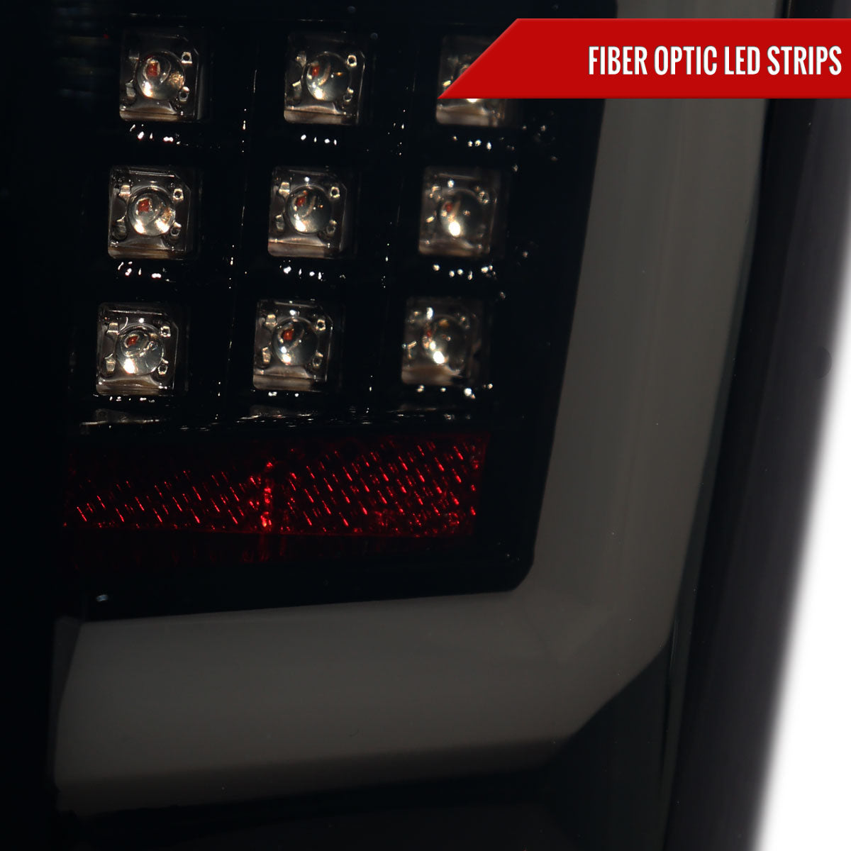 2009-2014 Ford F-150 White C-Bar LED Tail Lights (Glossy Black Housing/Smoked Lens)