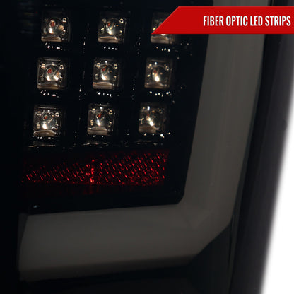 2009-2014 Ford F-150 White C-Bar LED Tail Lights (Glossy Black Housing/Smoked Lens)