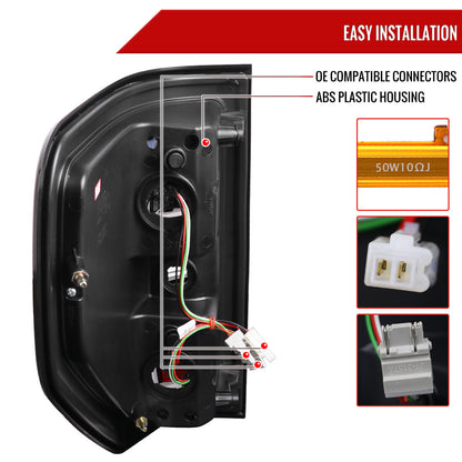 2009-2014 Ford F-150 White C-Bar LED Tail Lights (Glossy Black Housing/Smoked Lens)
