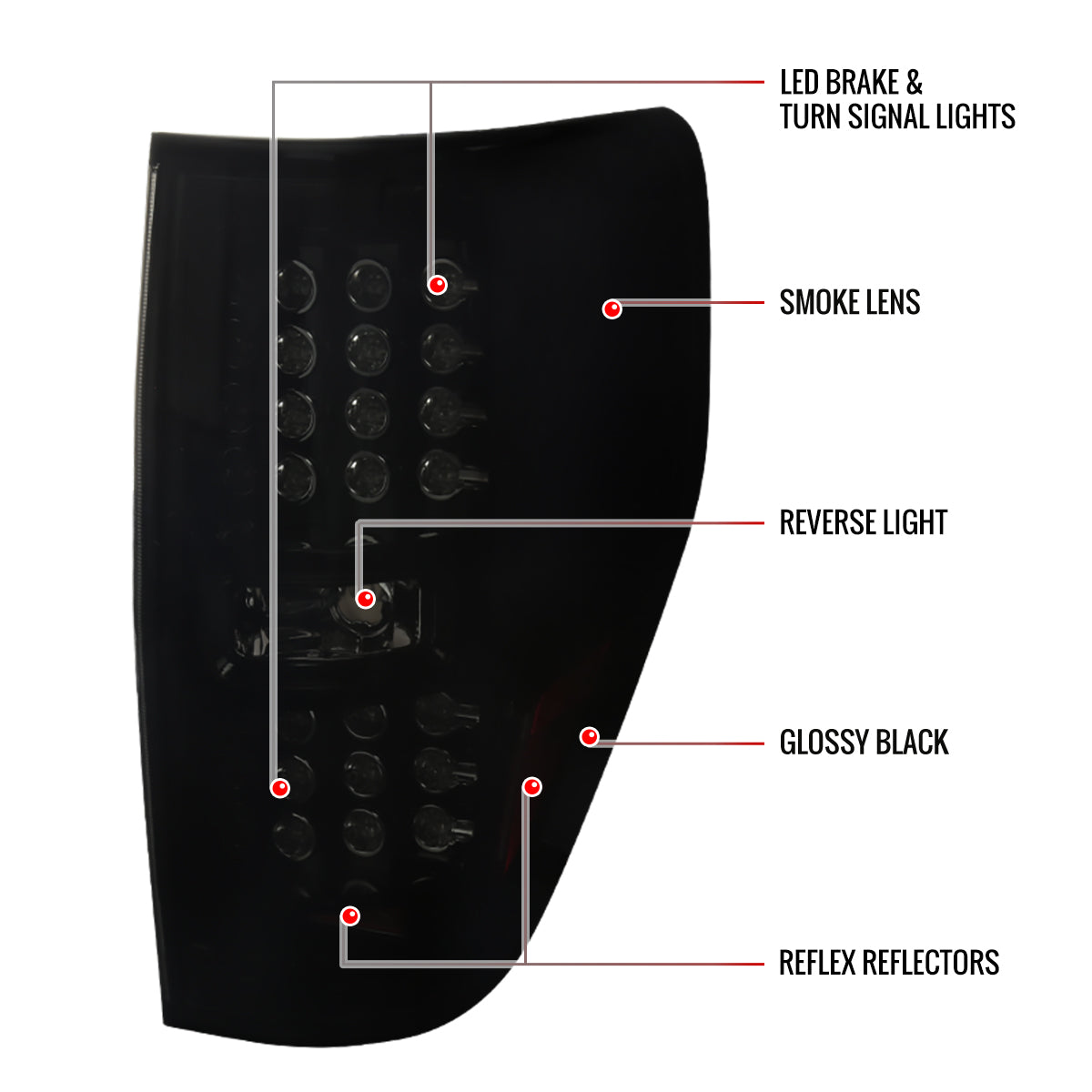 2009-2014 Ford F-150 LED Tail Lights (Glossy Black Housing/Smoked Lens)