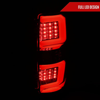 2009-2014 Ford F-150 White C-Bar LED Tail Lights (Chrome Housing/Smoked Lens)