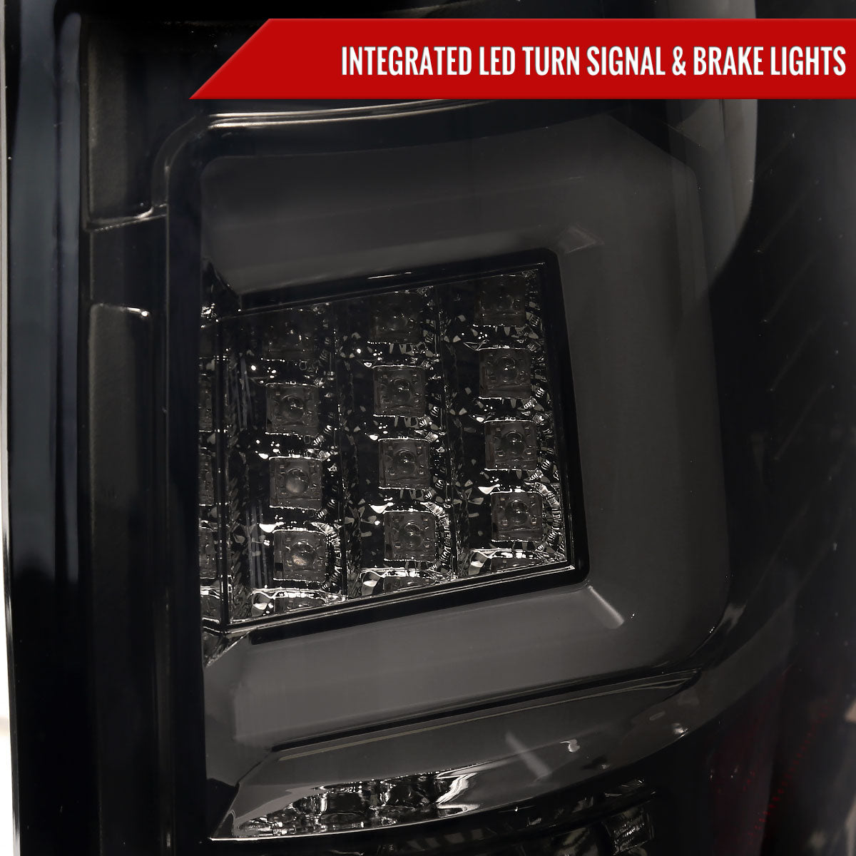 2009-2014 Ford F-150 White C-Bar LED Tail Lights (Chrome Housing/Smoked Lens)