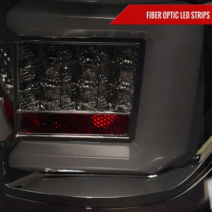 2009-2014 Ford F-150 White C-Bar LED Tail Lights (Chrome Housing/Smoked Lens)