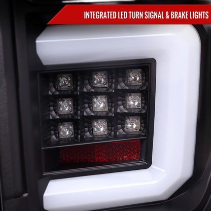 2009-2014 Ford F-150 LED Tail Lights with LED Bar (Matte Black Housing/Clear Lens)