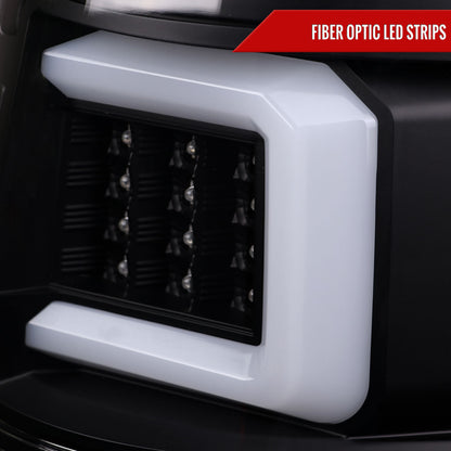 2009-2014 Ford F-150 LED Tail Lights with LED Bar (Matte Black Housing/Clear Lens)