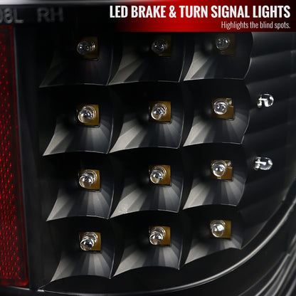 2009-2014 Ford F-150 LED Tail Lights - OZ (Matte Black Housing/Clear Lens)