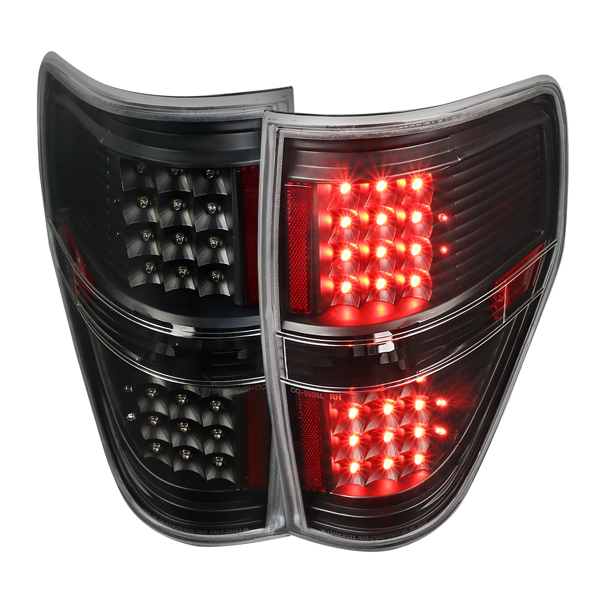 2009-2014 Ford F-150 LED Tail Lights - OZ (Matte Black Housing/Clear Lens)