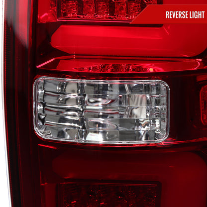 2009-2014 Ford F-150 Red C-Bar LED Tail Lights (Chrome Housing/Red Lens)