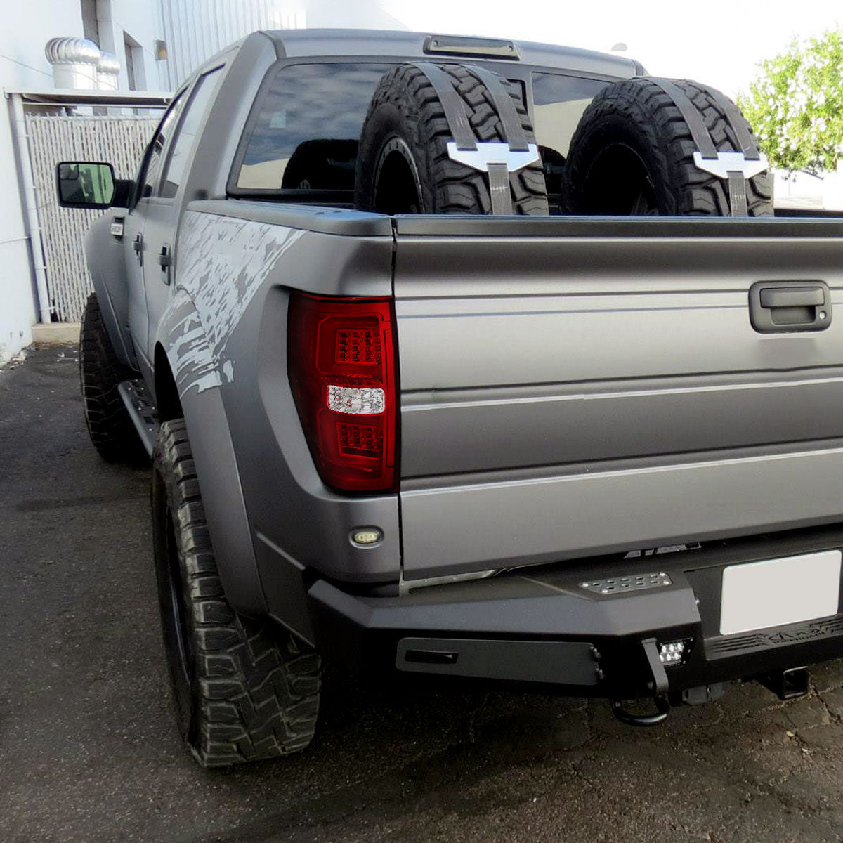 2009-2014 Ford F-150 Red C-Bar LED Tail Lights (Chrome Housing/Red Lens)