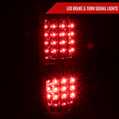 2009-2014 Ford F-150 LED Tail Lights (Chrome Housing/Red Lens)