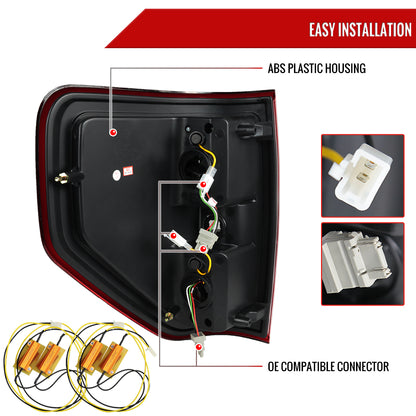 2009-2014 Ford F-150 LED Tail Lights (Chrome Housing/Red Lens)