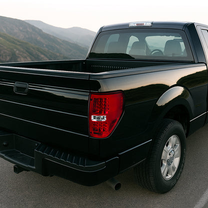 2009-2014 Ford F-150 LED Tail Lights (Chrome Housing/Red Lens)