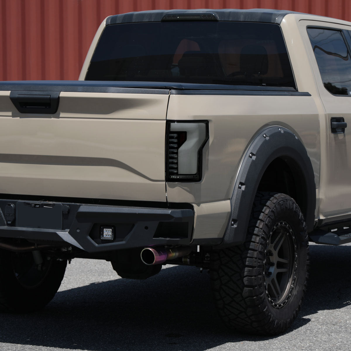 2015-2017 Ford F-150 Sequential Turn Signal Animated White LED Bar Tail Lights (Black Housing/Smoked Lens)