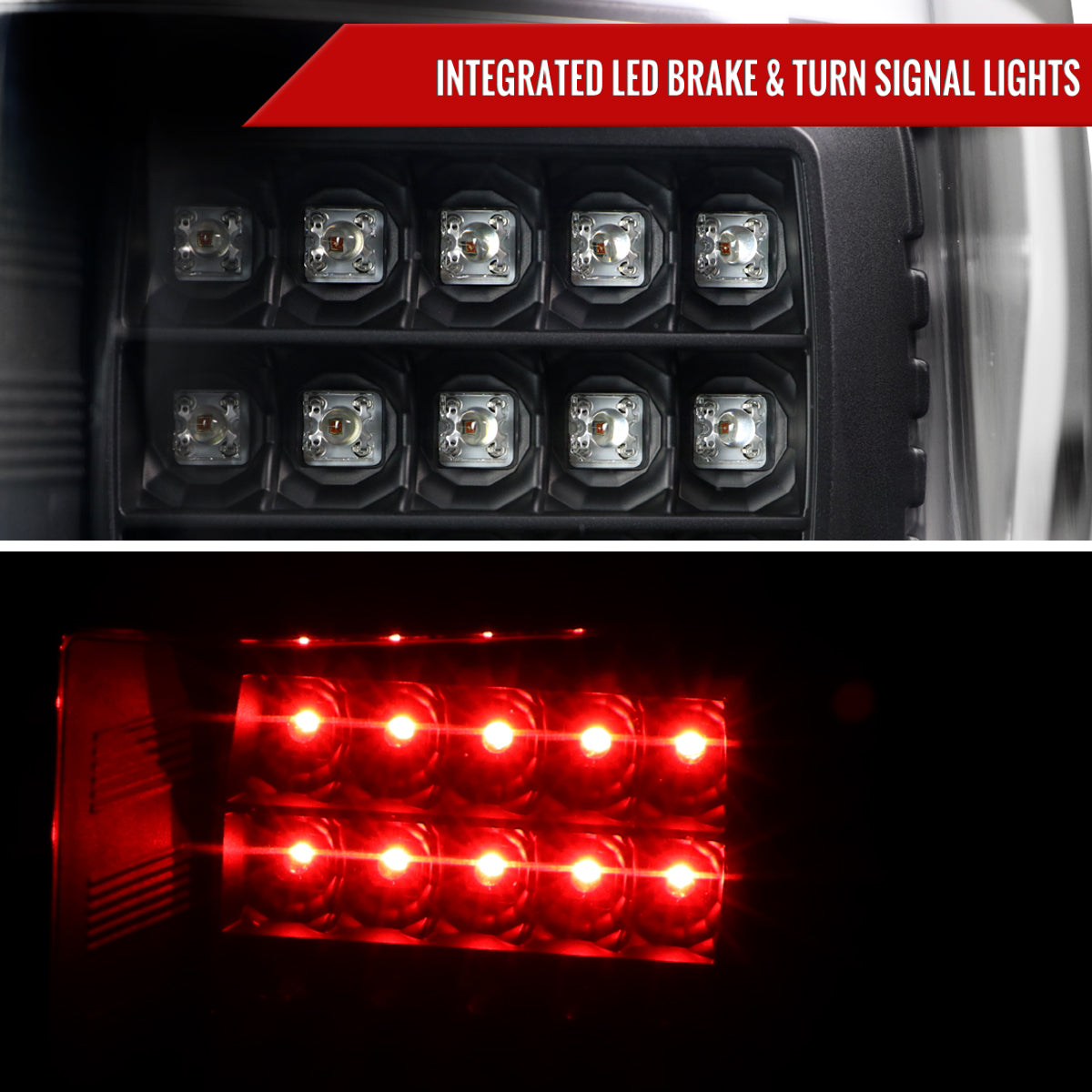 2015-2017 Ford F-150 V2 LED Tail Lights (Matte Black Housing/Clear Lens)