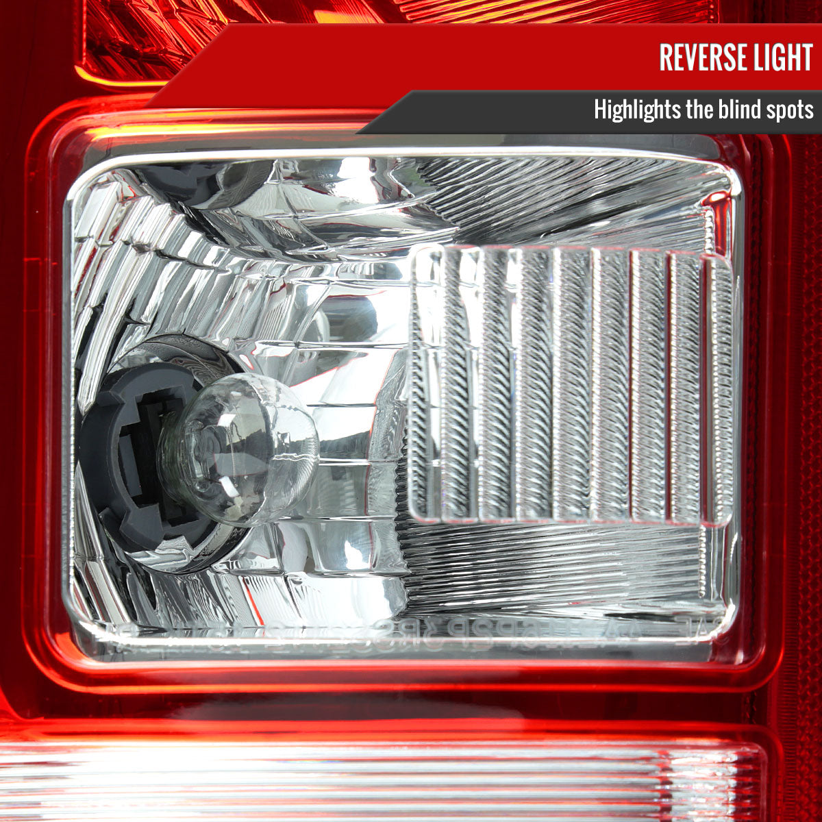 2015-2017 Ford F-150 Factory Style Driver/Left Replacement Tail Light Assembly (Chrome Housing/Red Clear Lens)