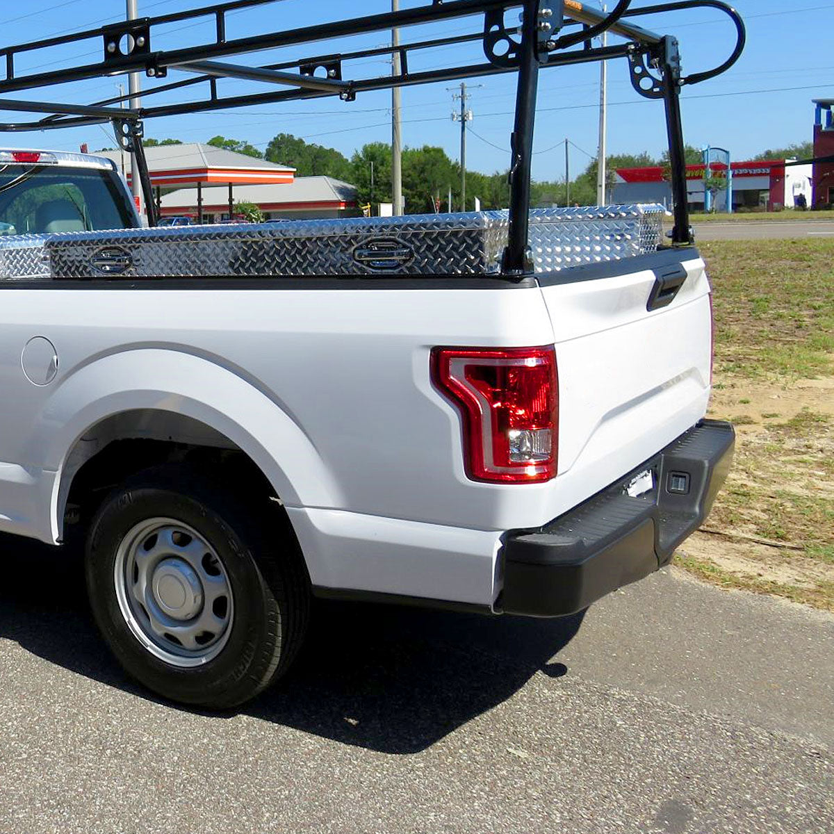 2015-2017 Ford F-150 Factory Style Driver/Left Replacement Tail Light Assembly (Chrome Housing/Red Clear Lens)