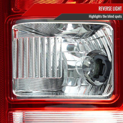 2015-2017 Ford F-150 Factory Style Replacement Tail Light Assembly (Chrome Housing/Red Clear Lens)