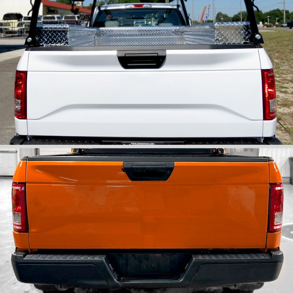 2015-2017 Ford F-150 Factory Style Replacement Tail Light Assembly (Chrome Housing/Red Clear Lens)