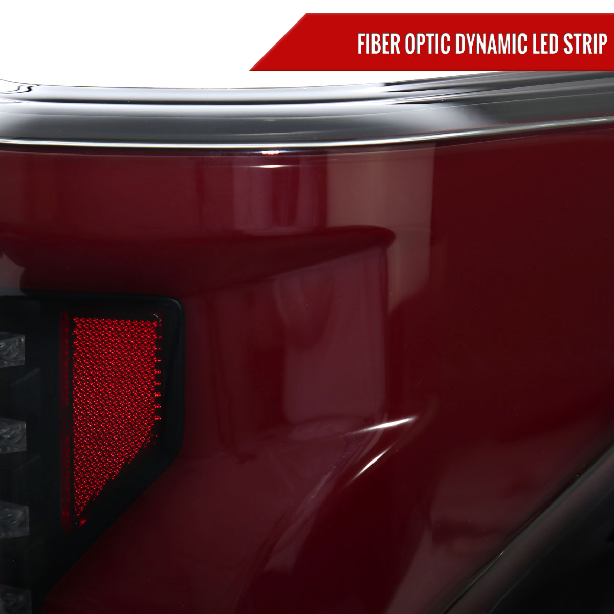 2015-2017 Ford F-150 Sequential Turn Signal Animated Red LED Bar Tail Lights (Black Housing/Smoked Lens)