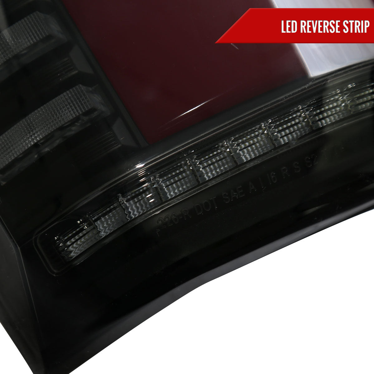 2015-2017 Ford F-150 Sequential Turn Signal Animated Red LED Bar Tail Lights (Black Housing/Smoked Lens)
