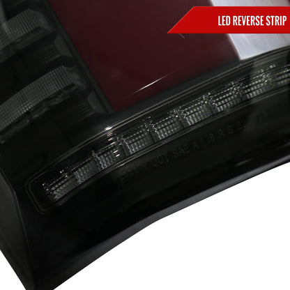2015-2017 Ford F-150 Sequential Turn Signal Animated Red LED Bar Tail Lights (Black Housing/Smoked Lens)