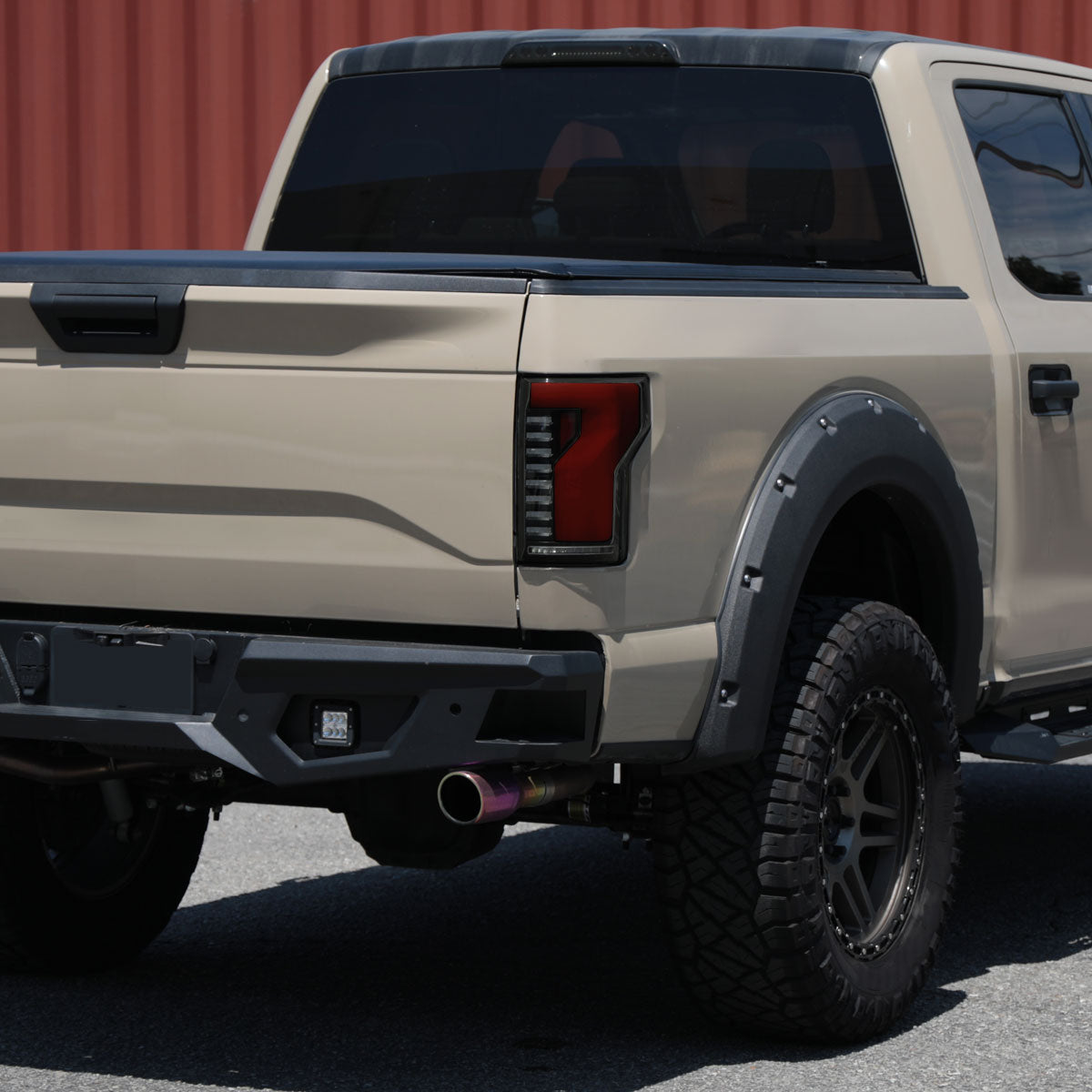 2015-2017 Ford F-150 Sequential Turn Signal Animated Red LED Bar Tail Lights (Black Housing/Smoked Lens)